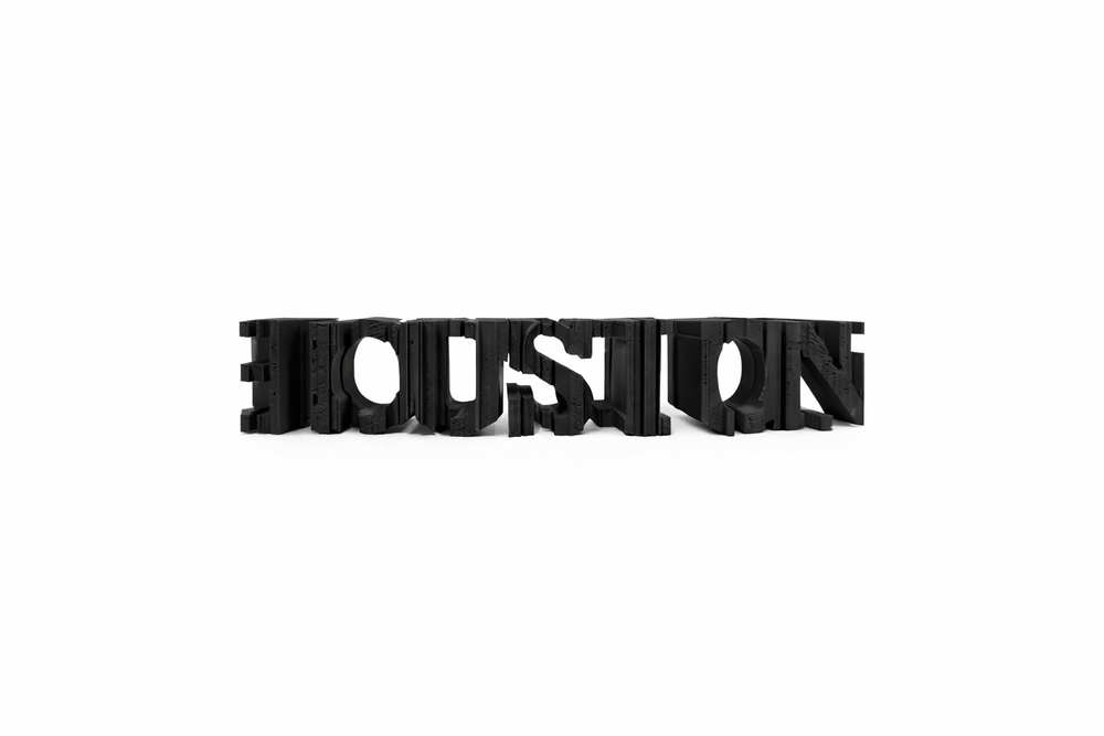 Houston Text Flip — 3D printed object
